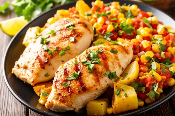 Картофель с курицей на одной сковороде
